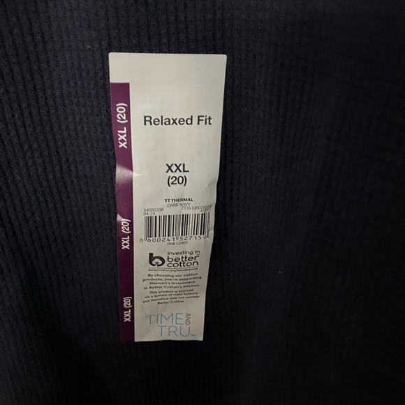 Time and Tru Navy Long Sleeve Tee - Picture 4 of 4